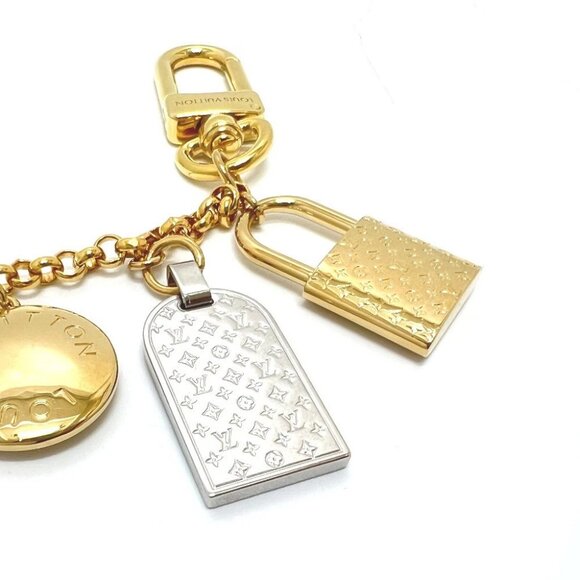 LOUIS VUITTON M01314 Chain-nanogram Icon Key ring Key Holder Bag Charm - Picture 2 of 9